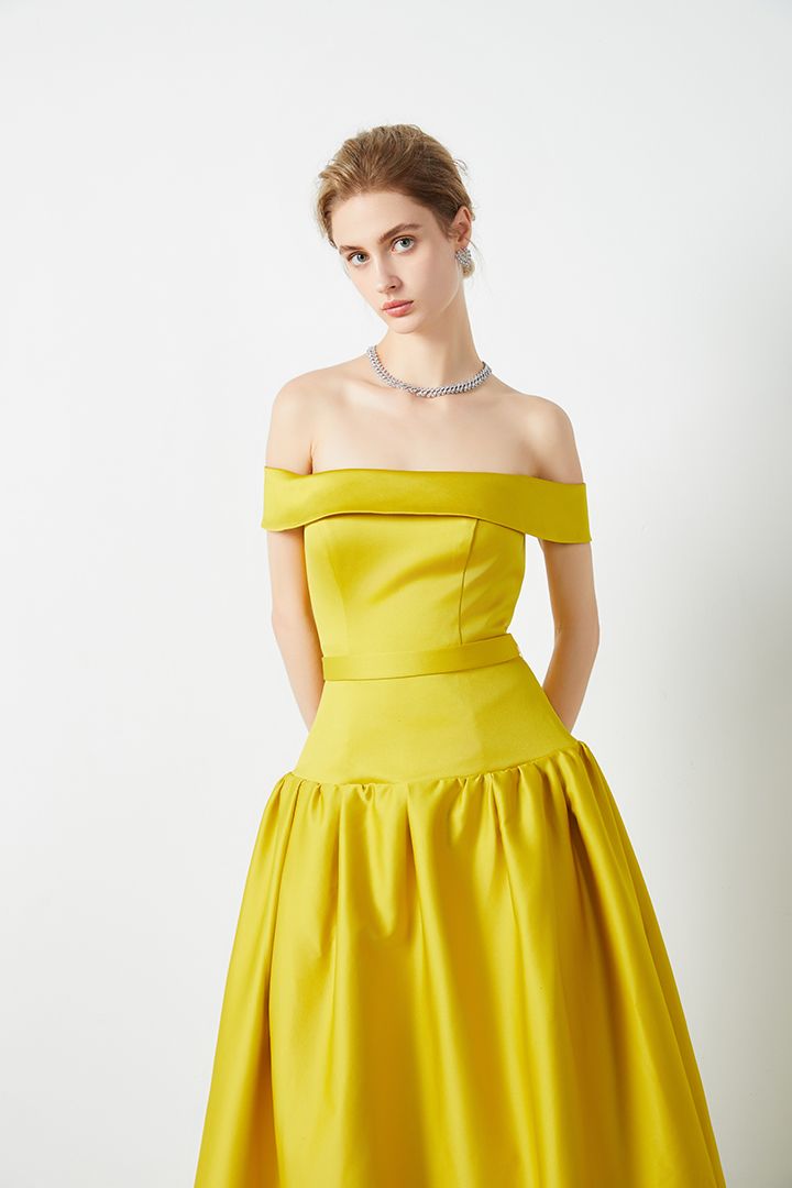Off shoulder belted dress hotsell
