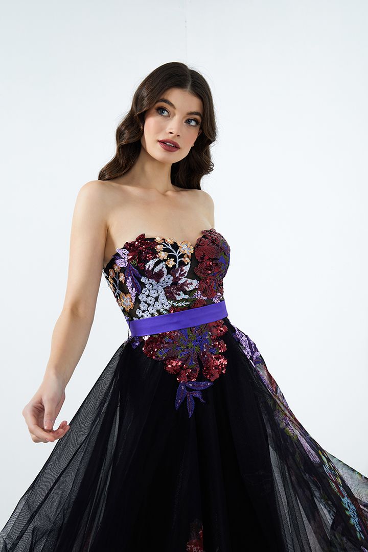 Sequins floral dress