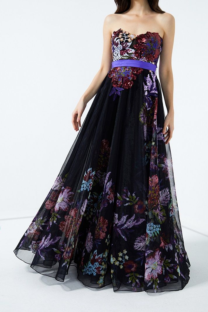 Sequins floral dress