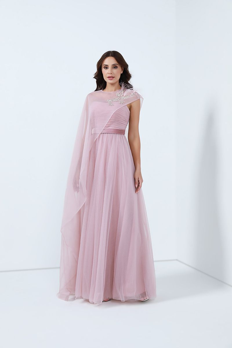 Dusty pink cape dress shop