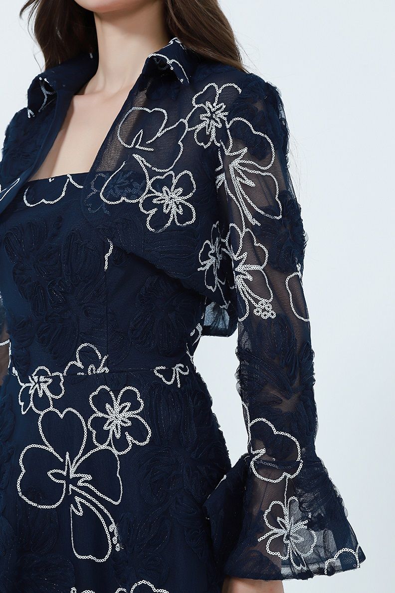 Bcbg floral top embroidered dress
