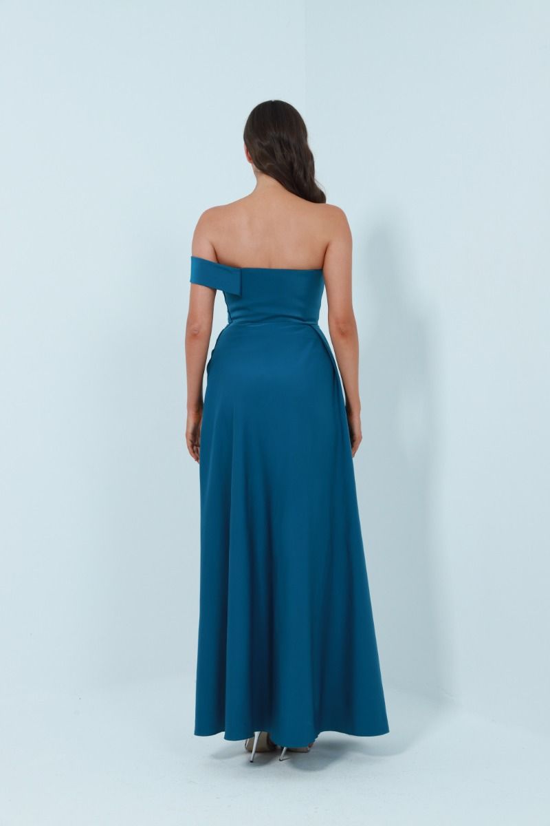 One-shoulder satin dress