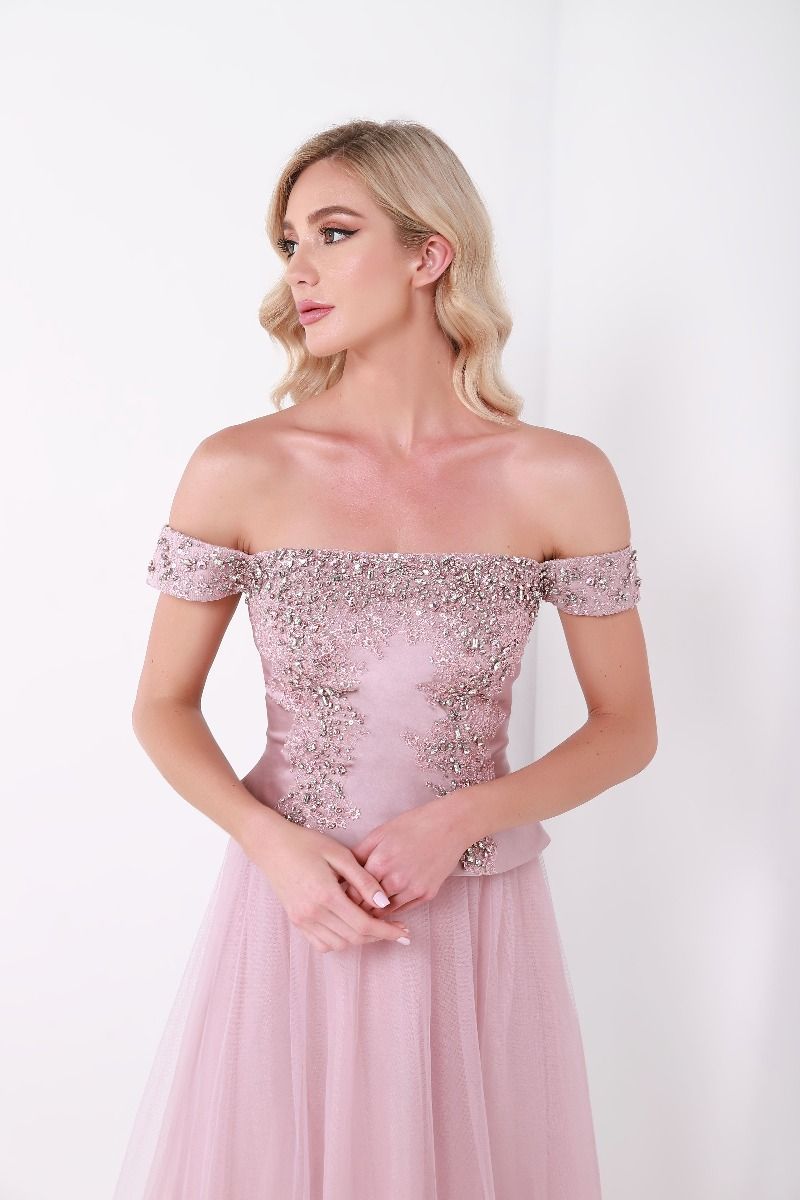 Embellished off-shoulder dress