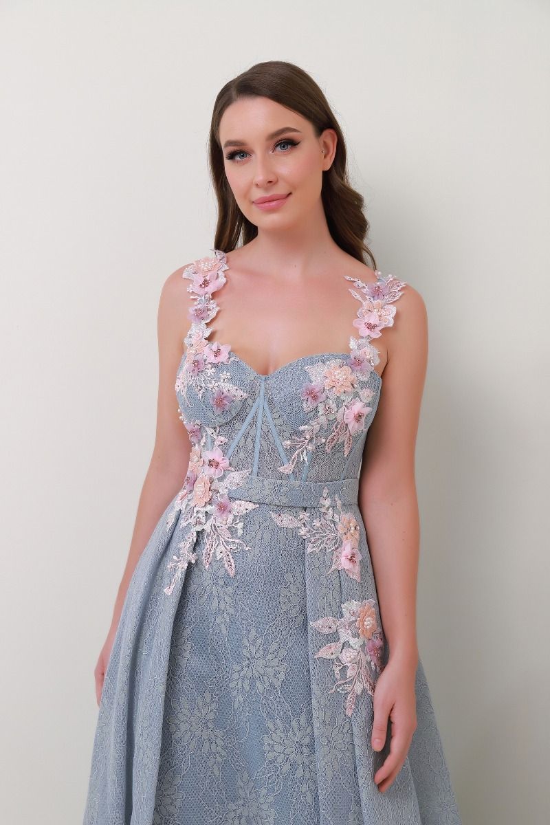 floral embellishment dress
