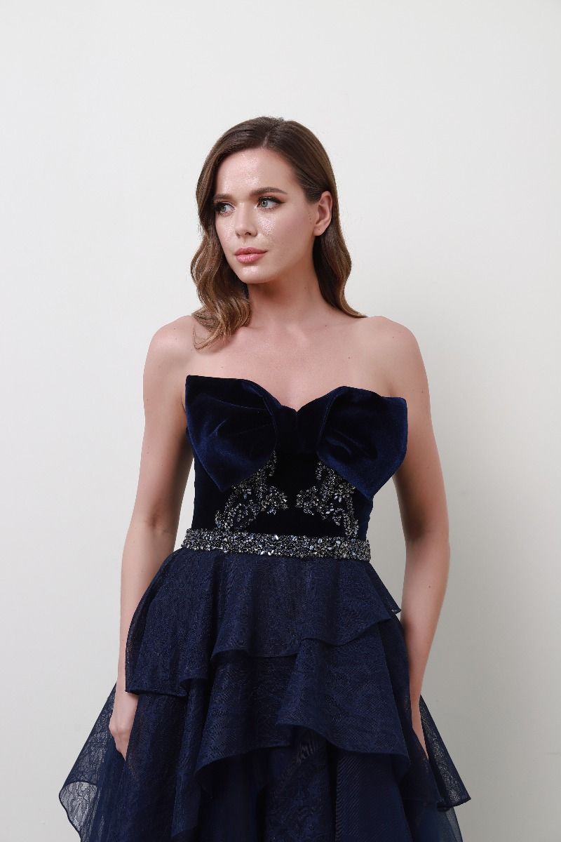 Velvet bow-tie dress