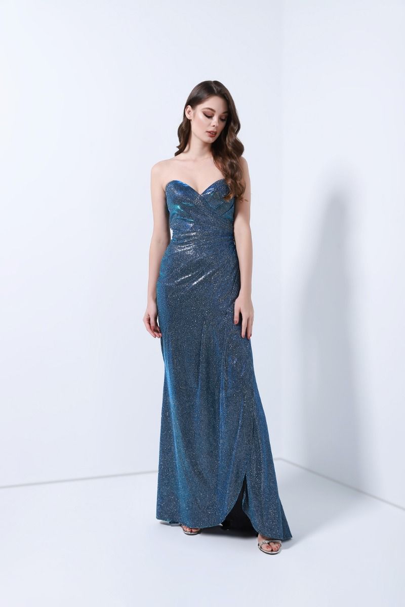 Metallic strapless dress store