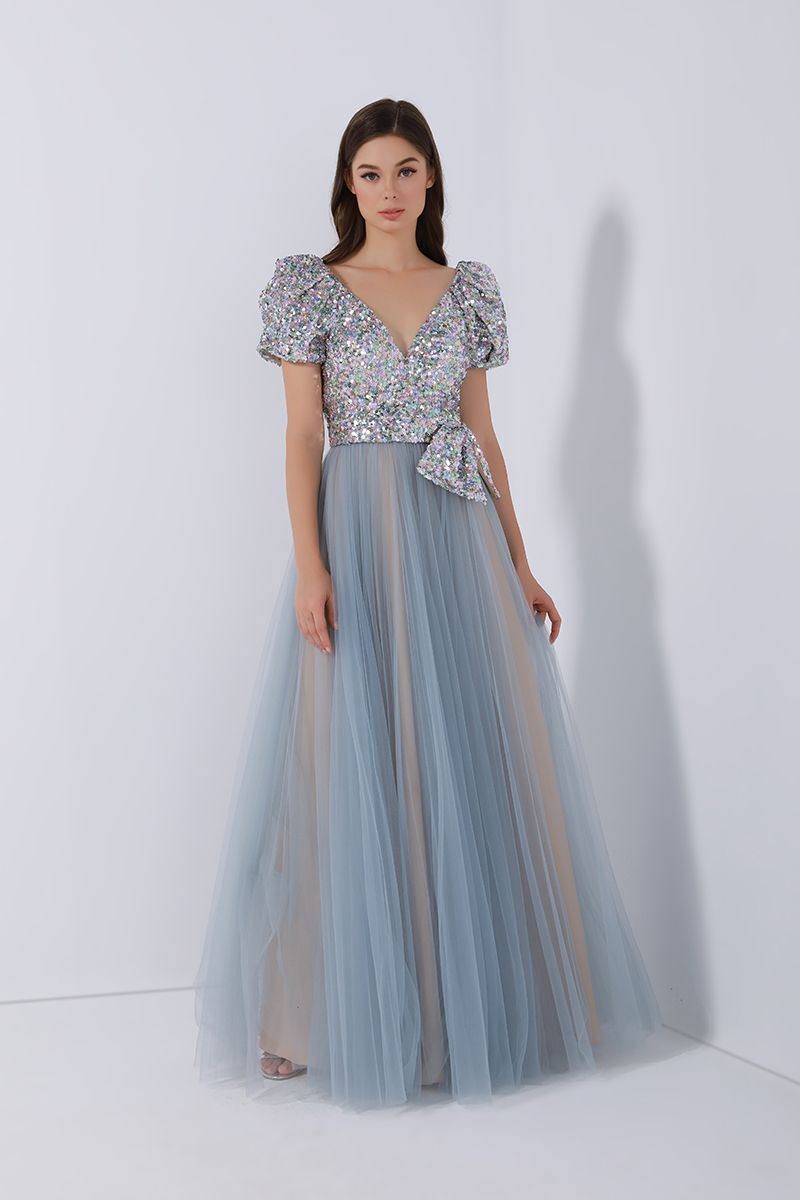 Sequin balloon sleeves dress Vivid Flair