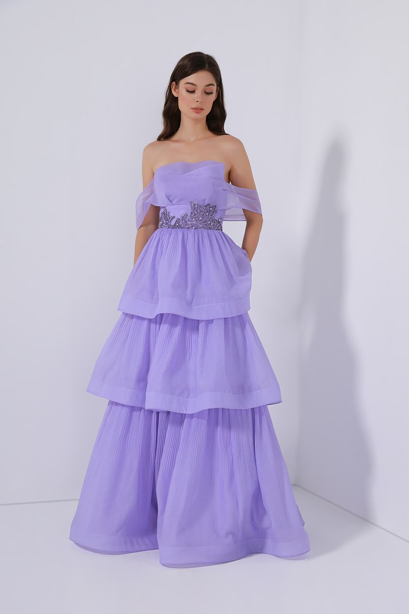 Layered off the shoulder dress hot sale