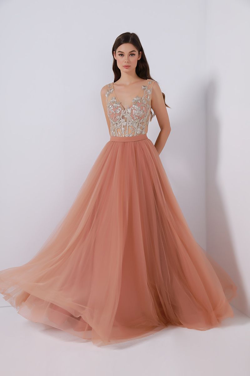 Floral applique gown new arrivals