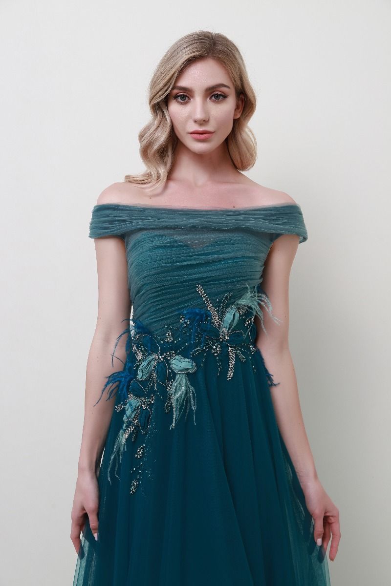 Embellished off-shoulder dress