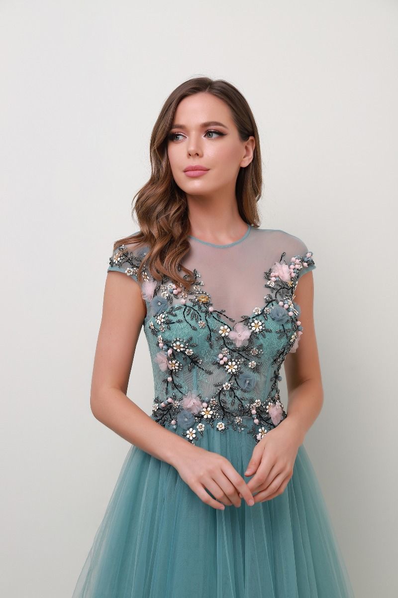 Lace embellished bustier dress
