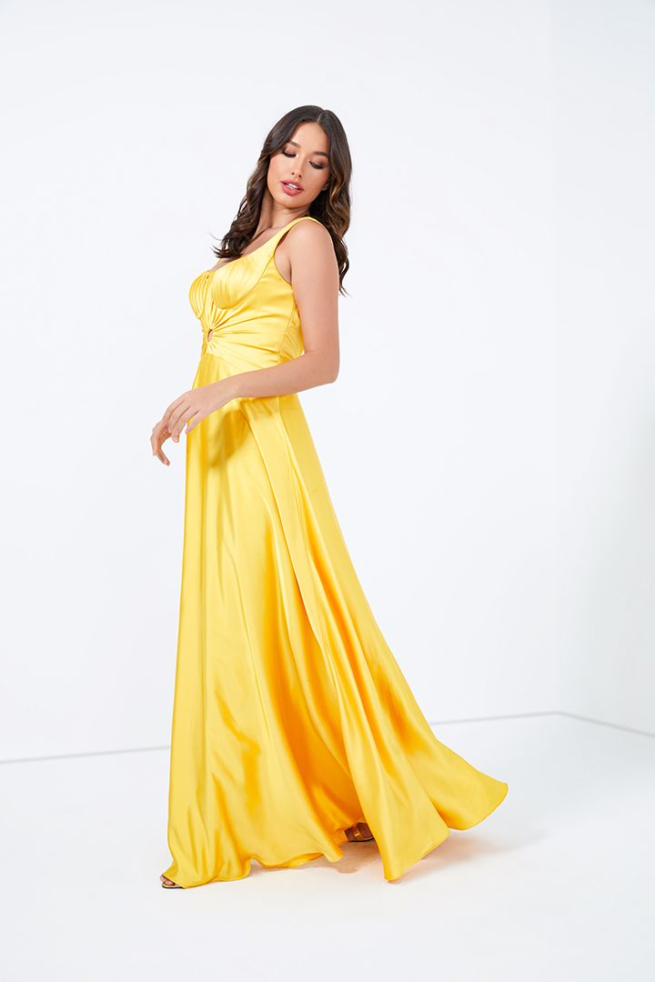 Fit and flare satin dress
