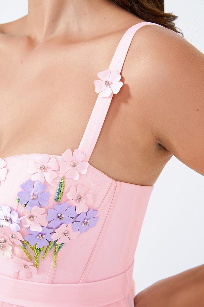 Floral bustier dress