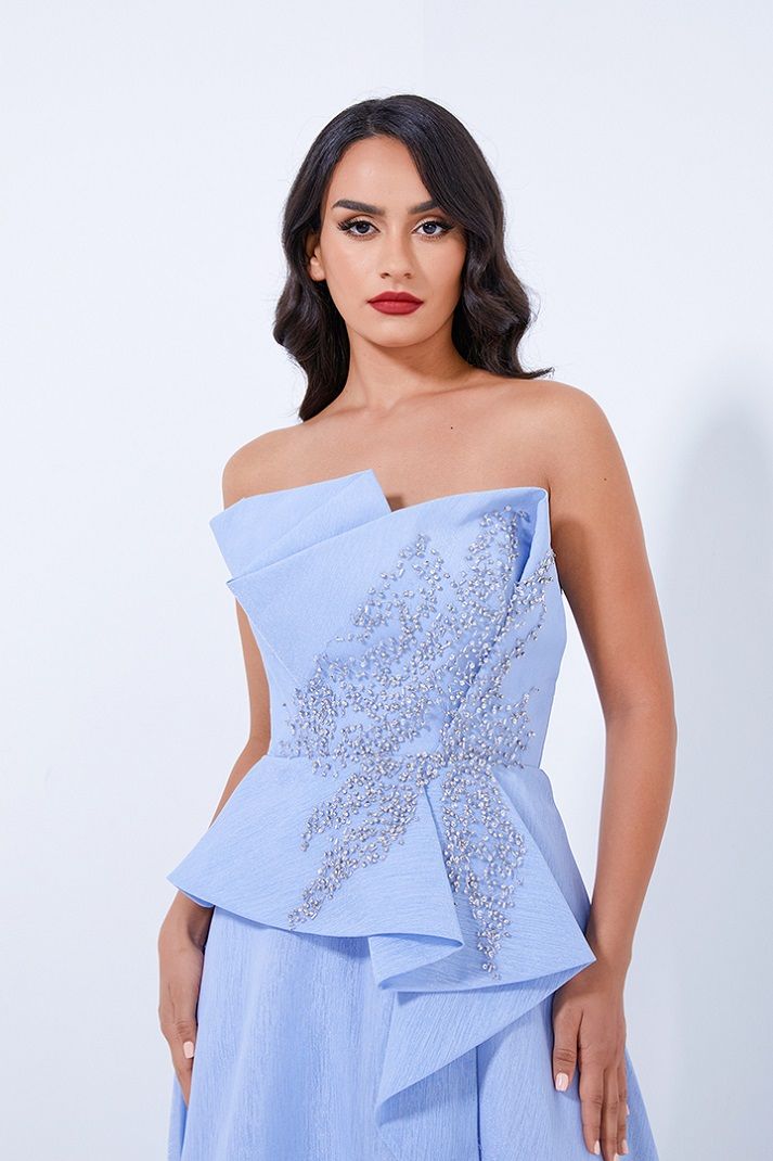Light blue top peplum dress