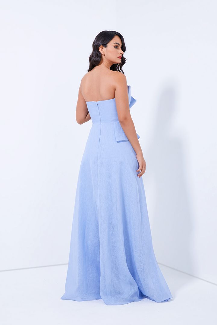 Light blue peplum dress cheap