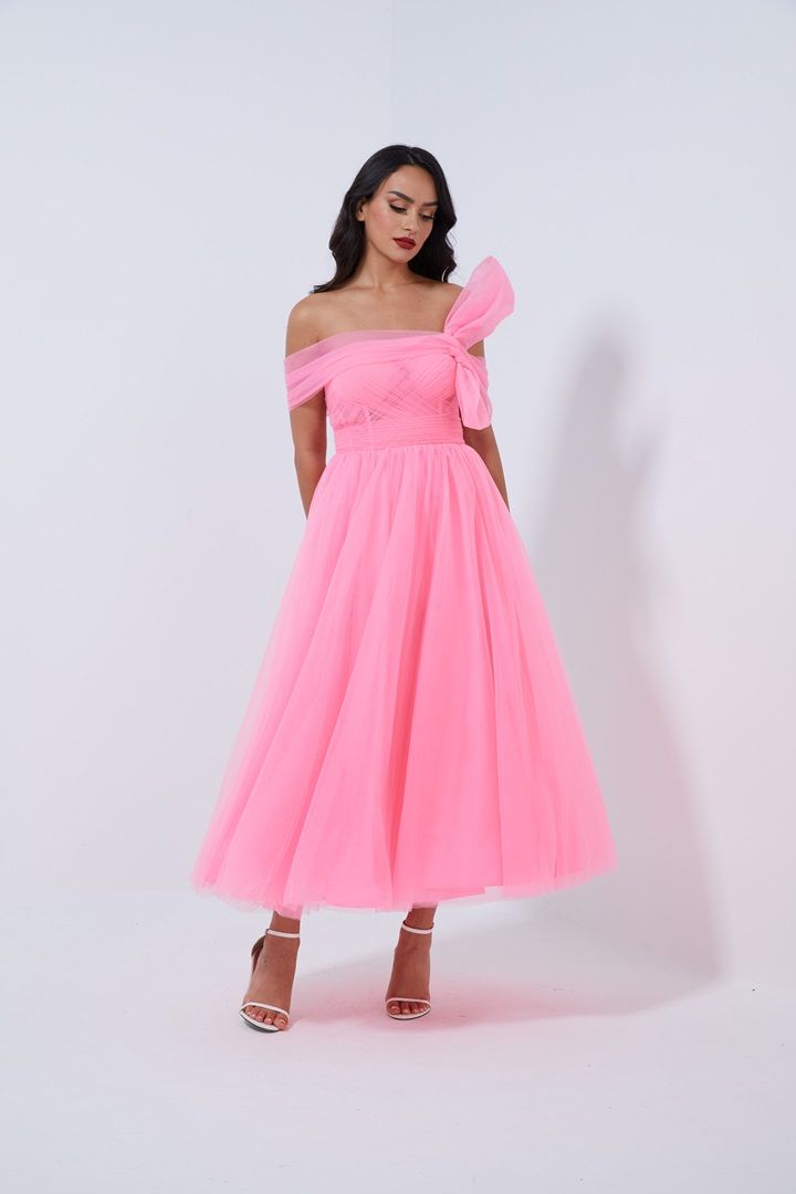 Mesh shoulder dress outlet
