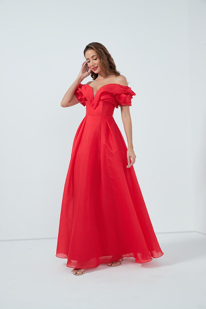 Organza off-shoulder dress