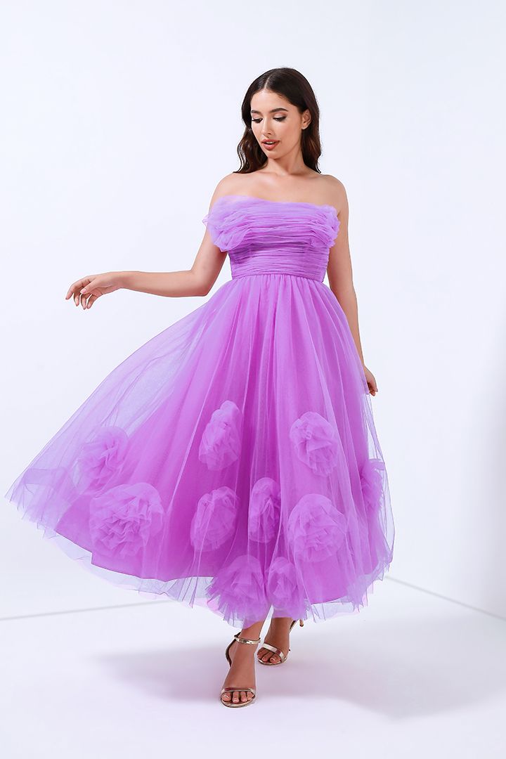 Floral applique dress