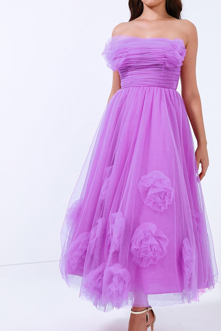 Floral applique dress