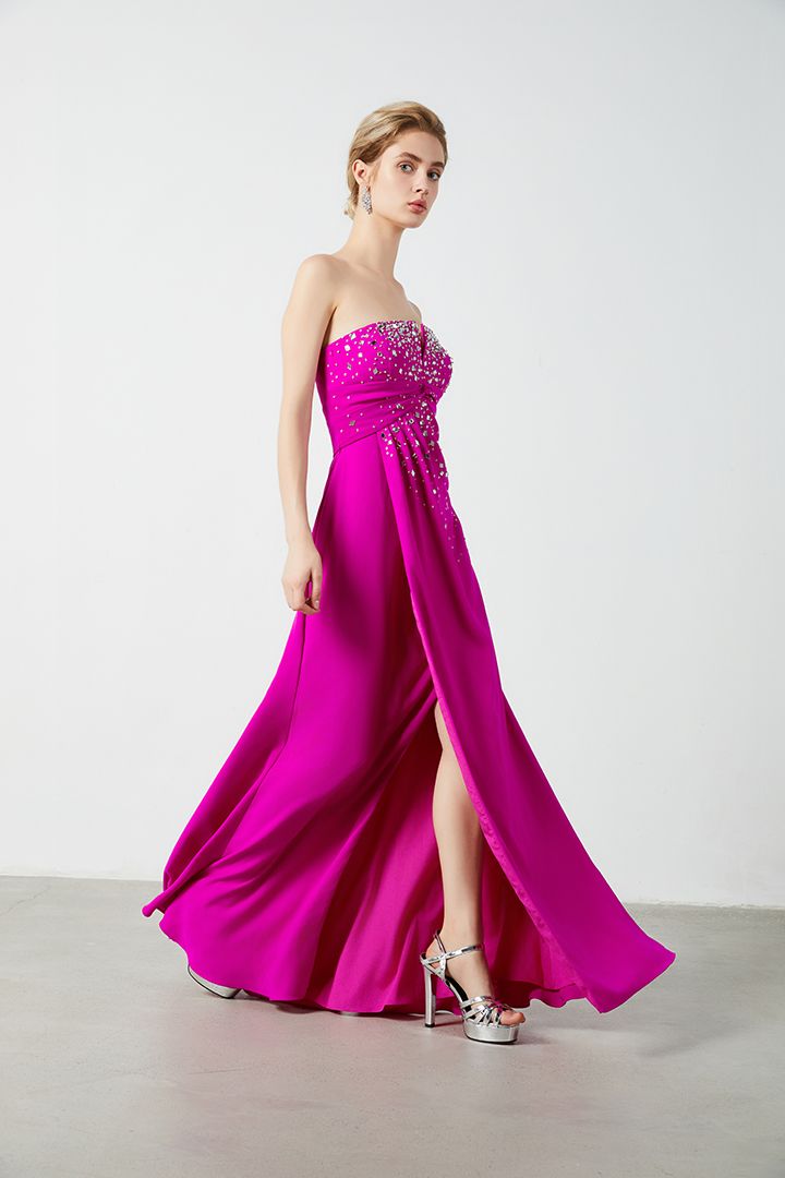Rhinestone embellishments dress
