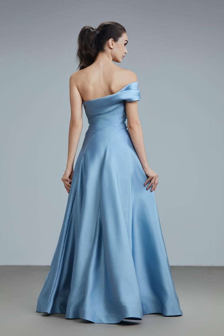 Asymmetrical neckline dress
