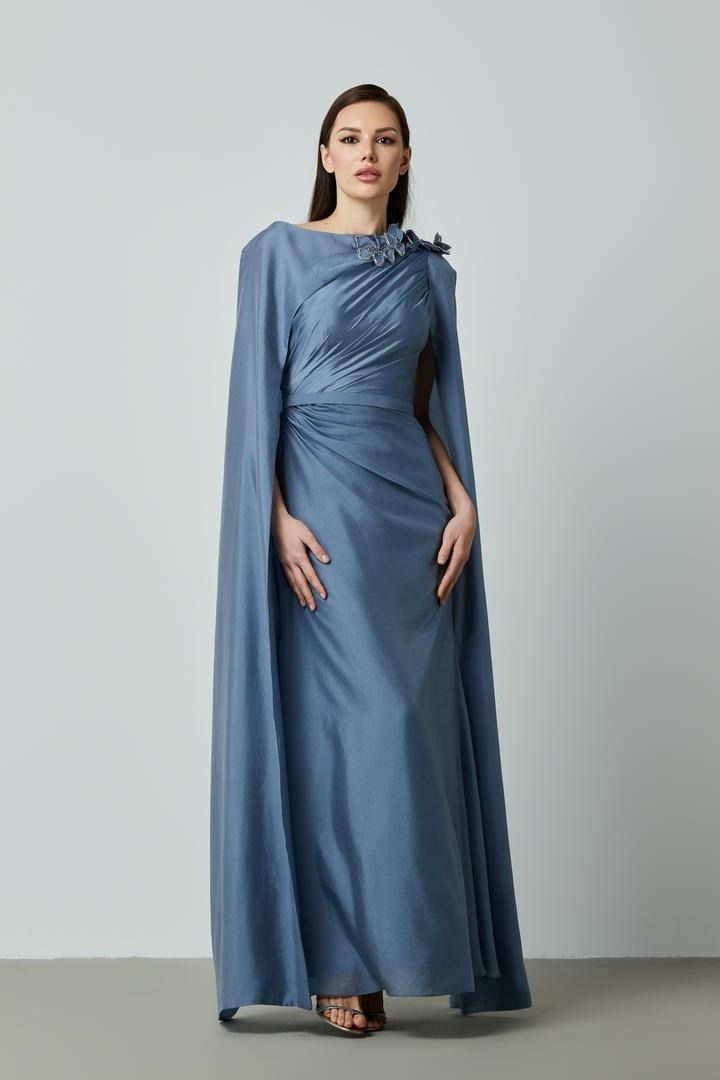 Embellished cape dress