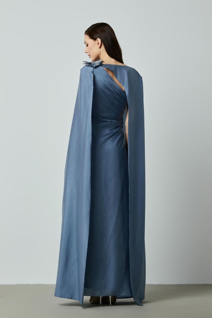 Embellished cape dress