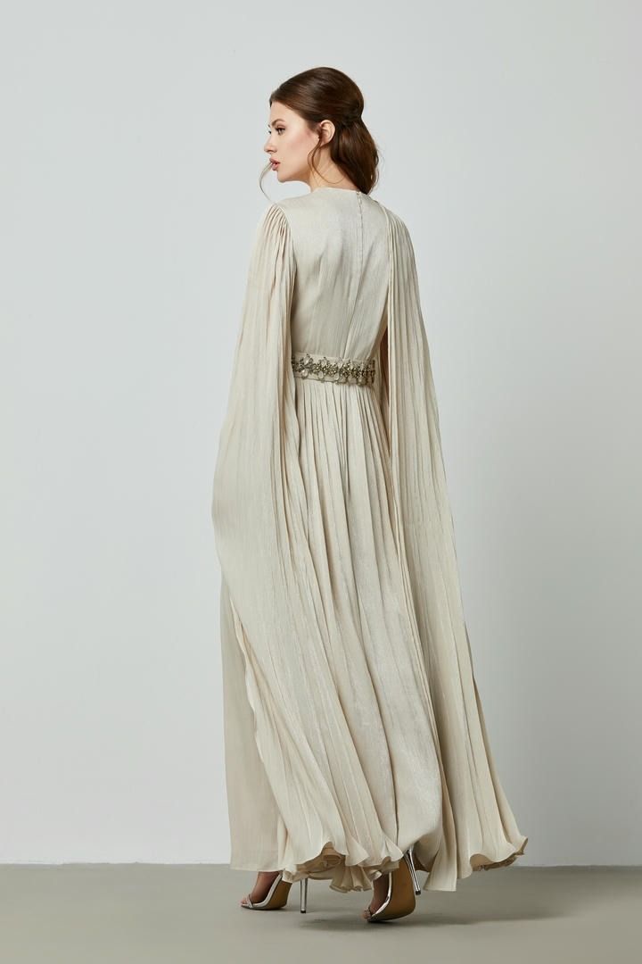 Embellished cape dress