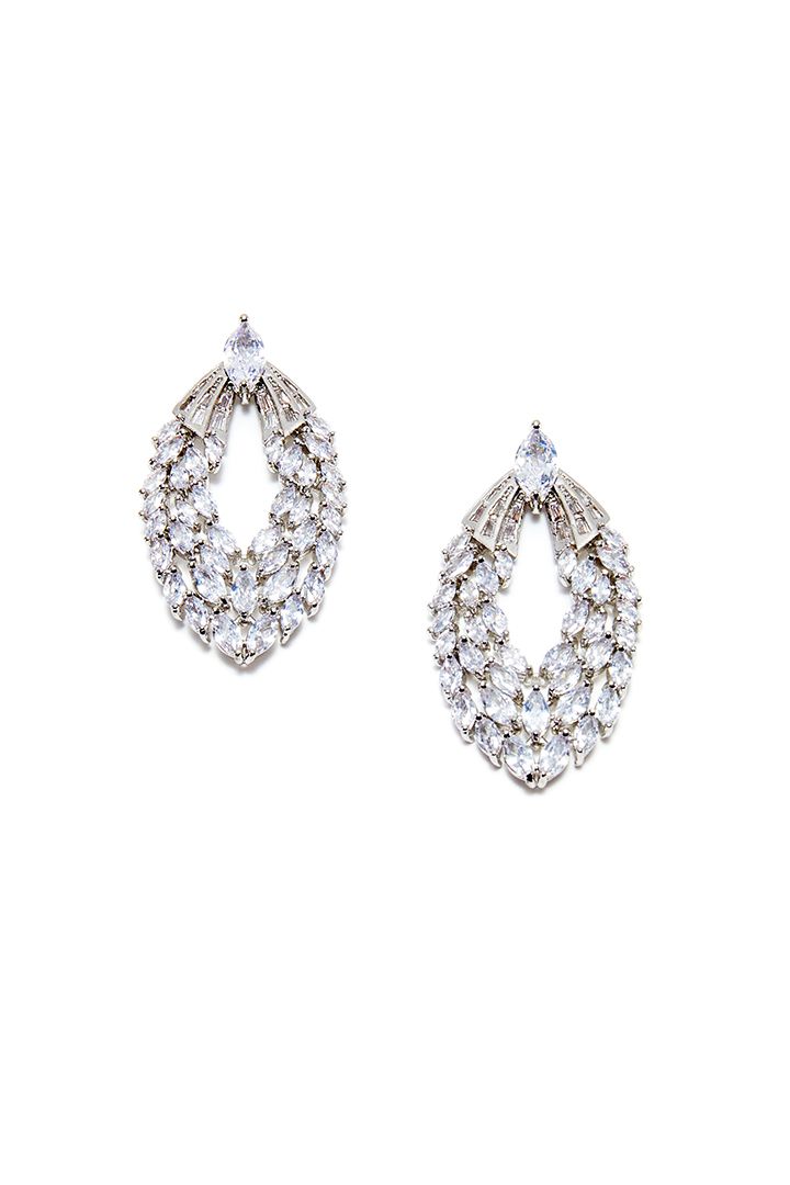 Rhinestones drop down earrings