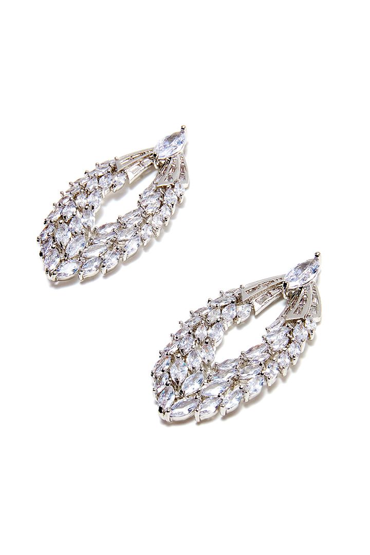 Rhinestones drop down earrings