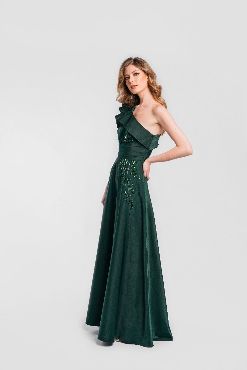 Ruffled one-shoulder dress