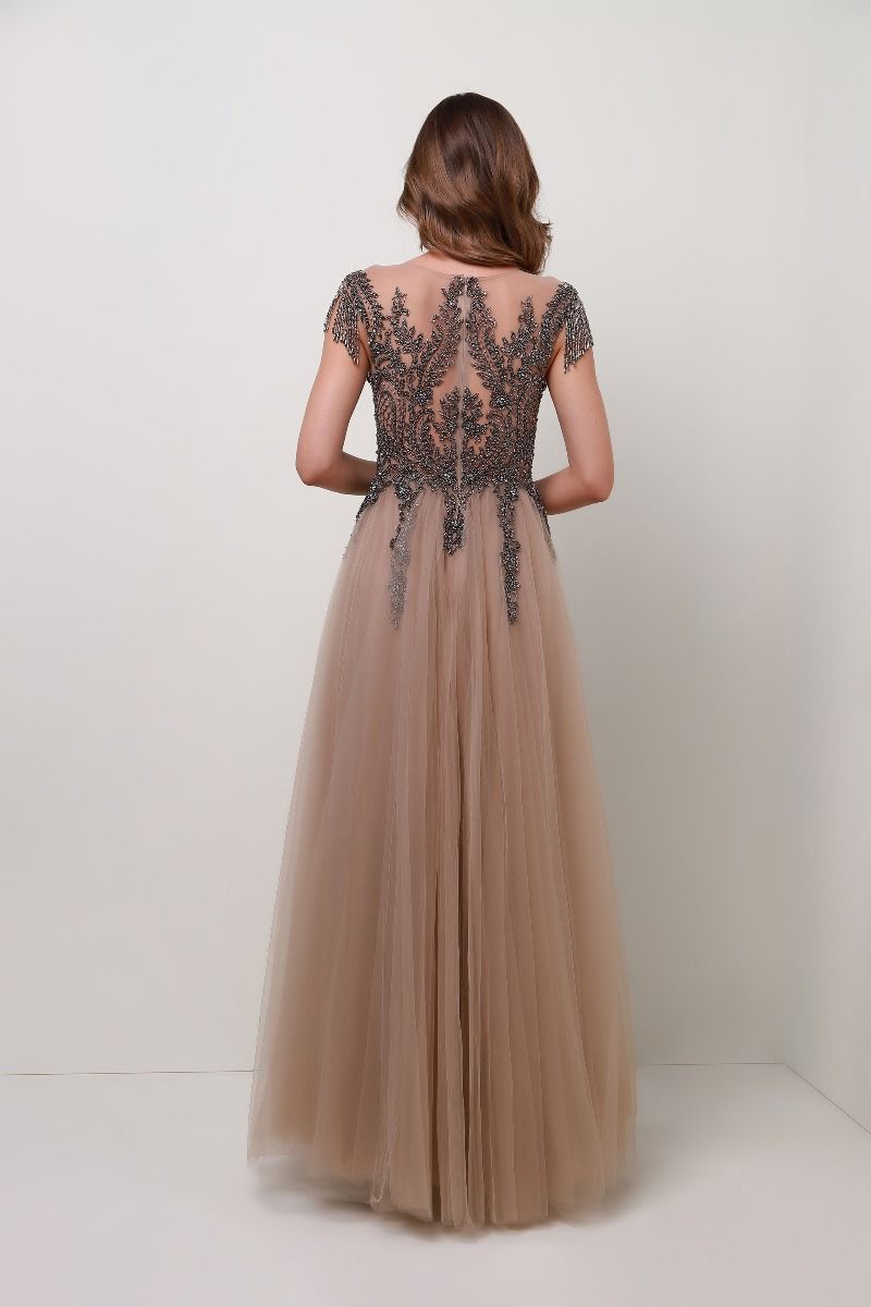 Fringe rhinestones shoulders dress