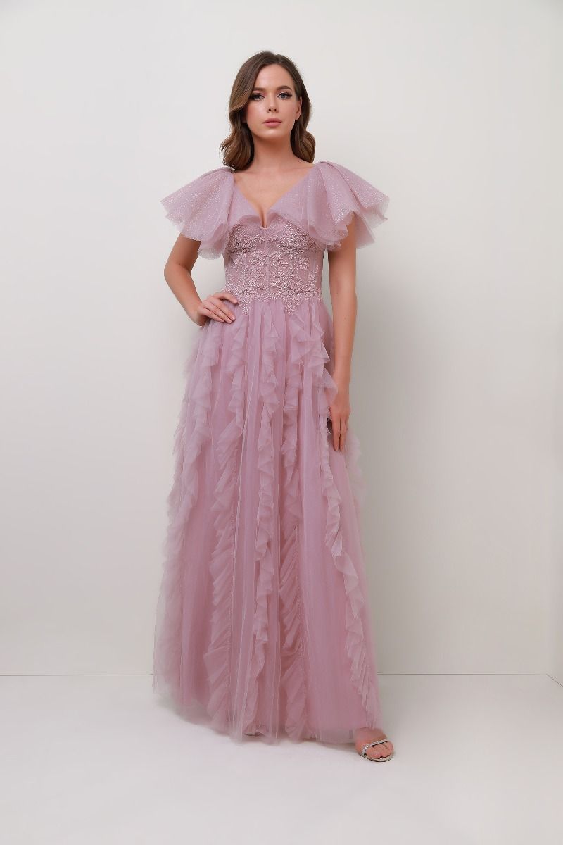 frill trimming dress