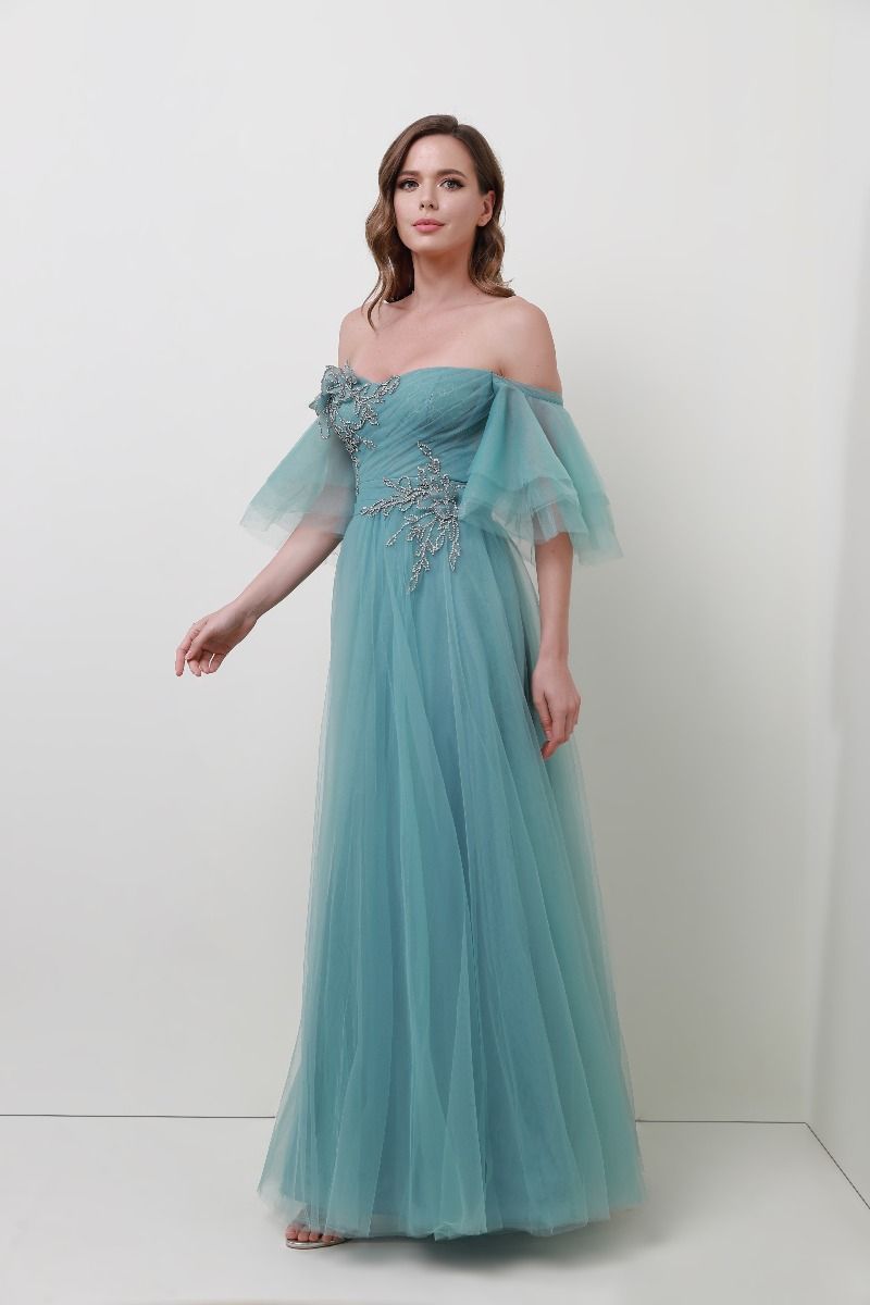 Embellished off-shoulder dress