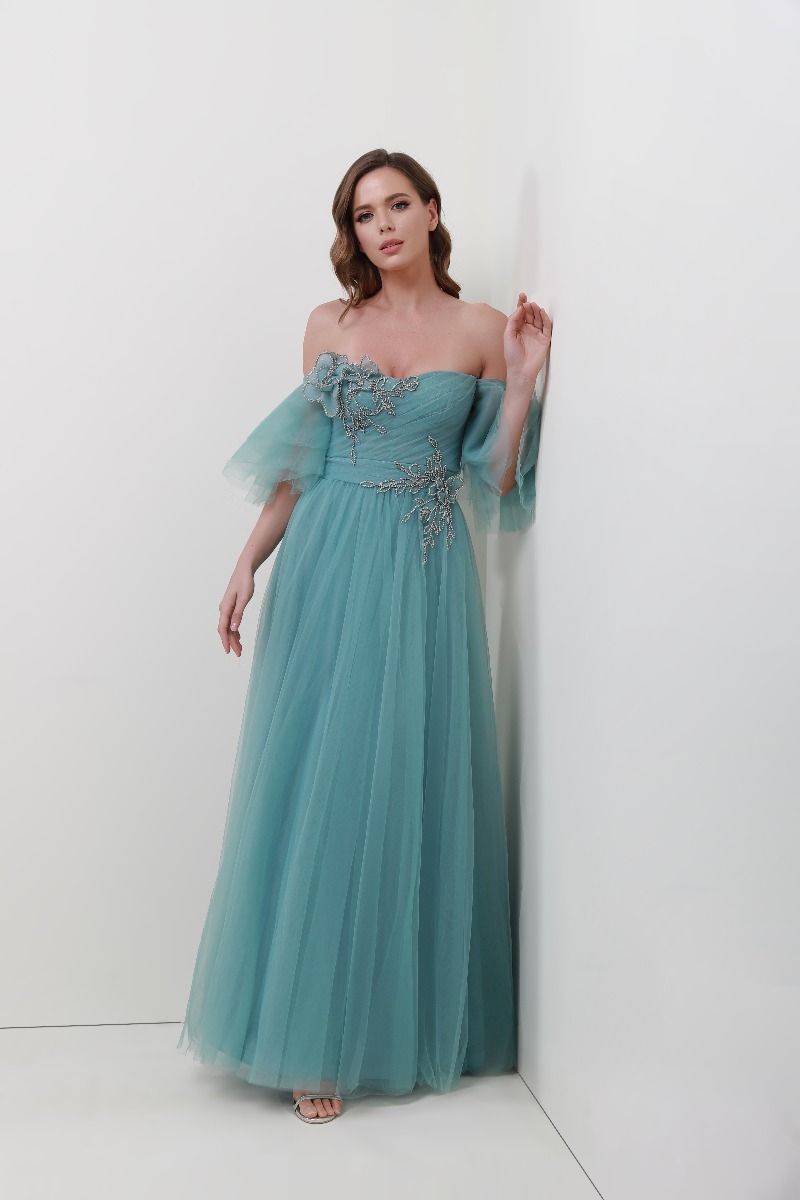 Embellished off-shoulder dress