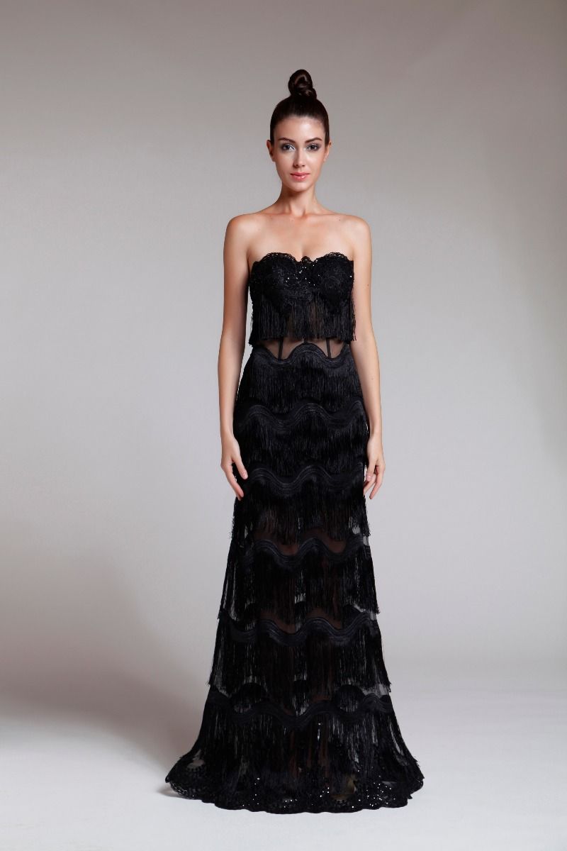 Fringe tiered dress