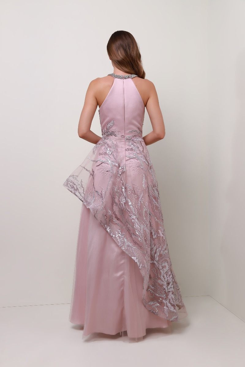 Floral appliqué dress