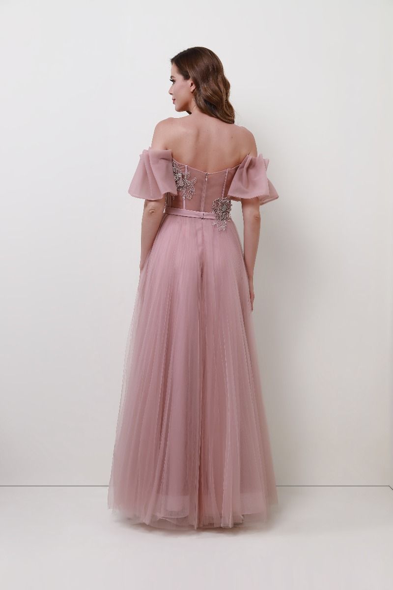 Unique floral applique dress 