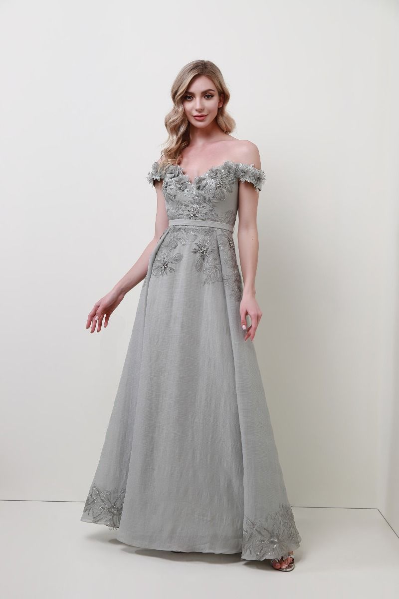 floral appliqué dress