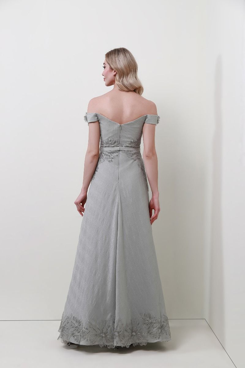 Floral appliqué dress