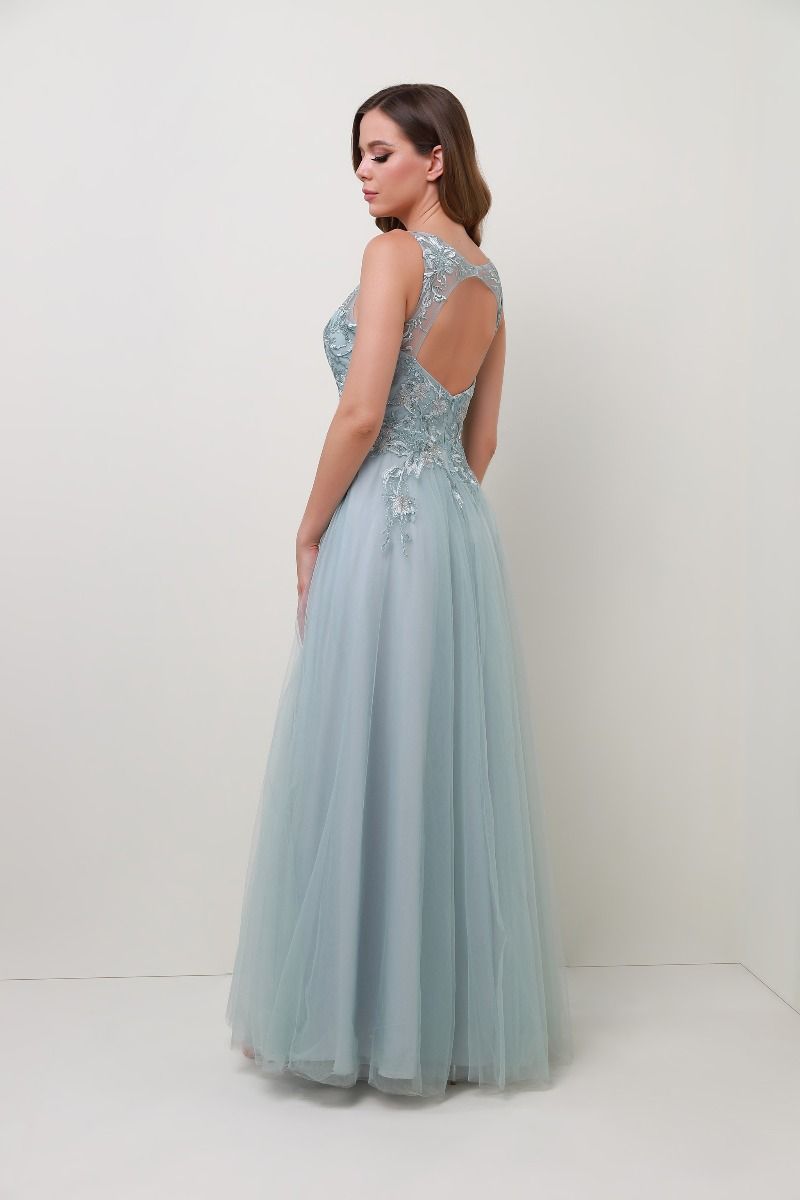 Wide V neck dress
