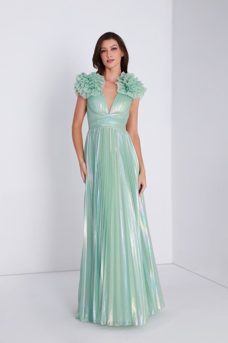 Ruffled shoulder dress