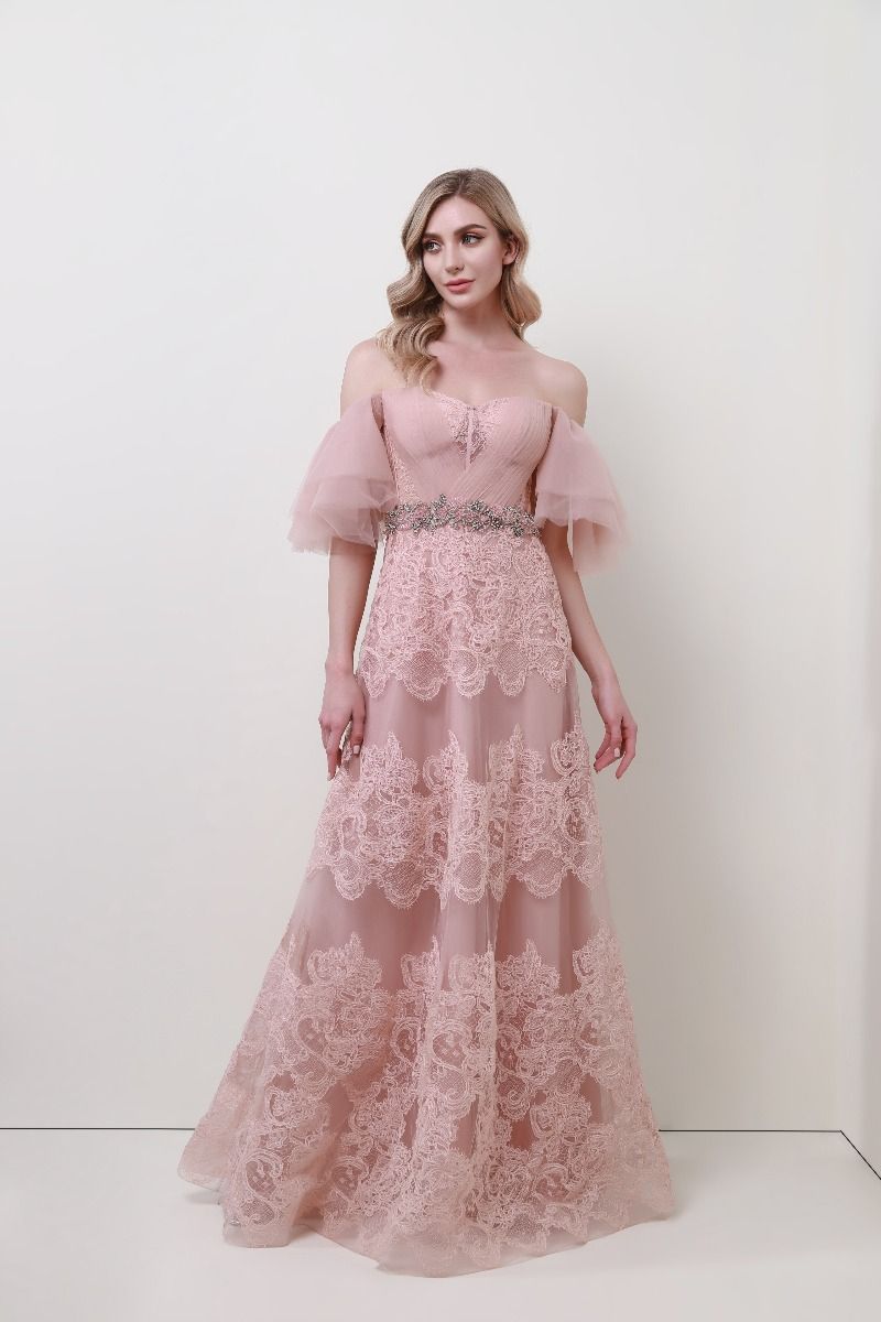 Embellished lace dress