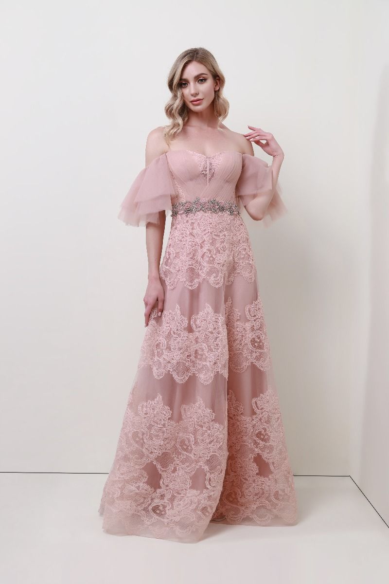 Embellished lace dress
