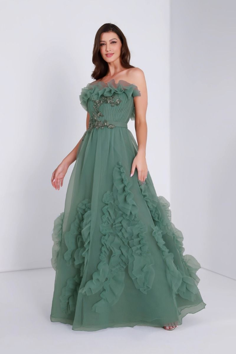 Ruffled embellished dress