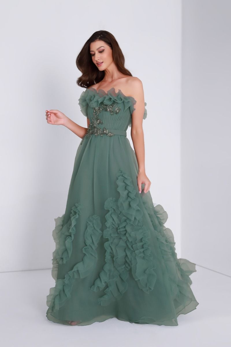 Ruffled embellished dress