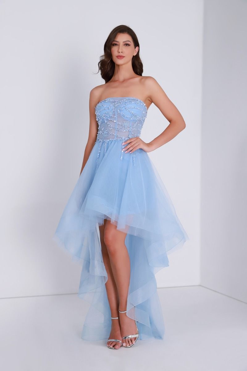 Sequin floral bustier dress