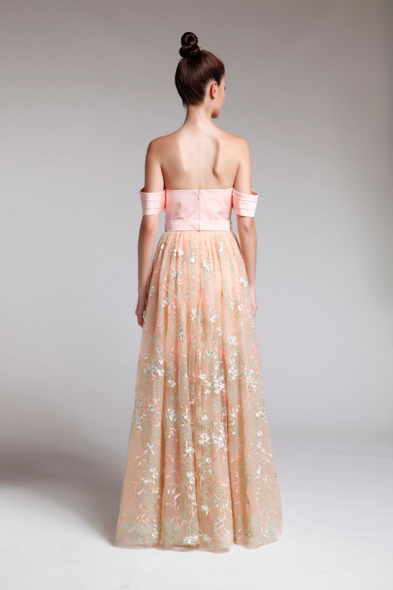 Off shoulder lace inserts dress