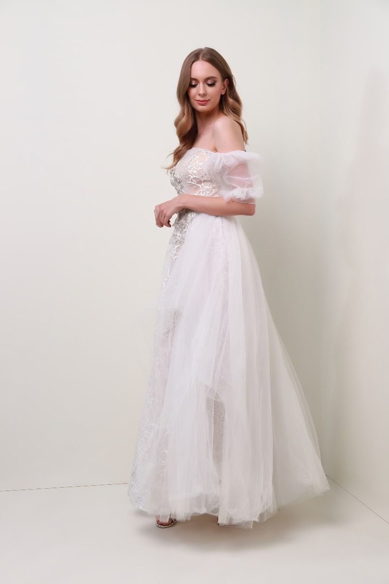 Off shoulder mesh dress