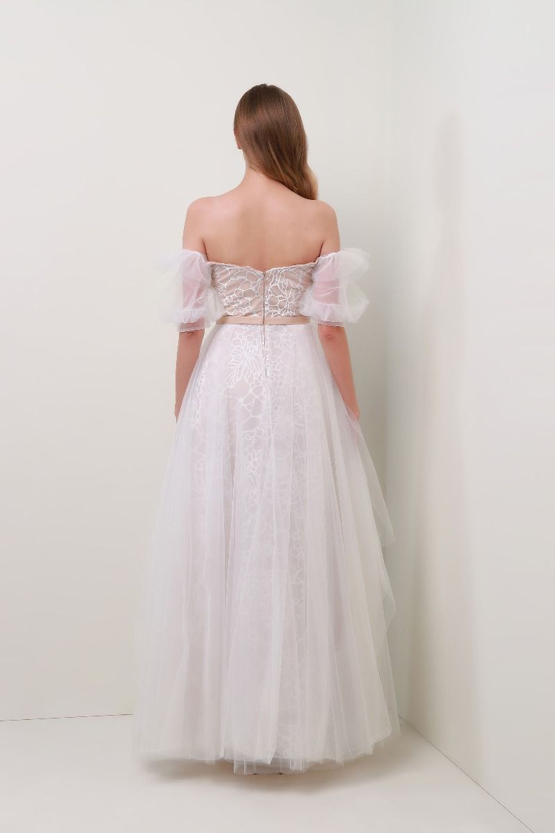 Off shoulder mesh dress